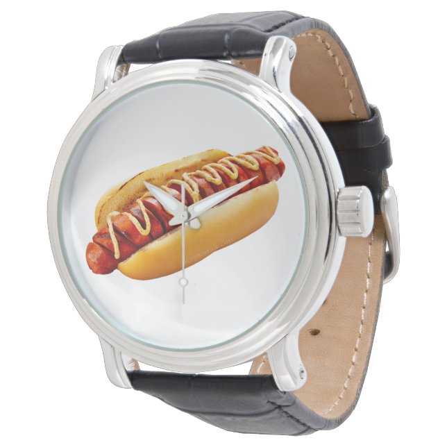 SlipperyJoe's hot dog nestled soft bun vibrant yel Watch (Angled)