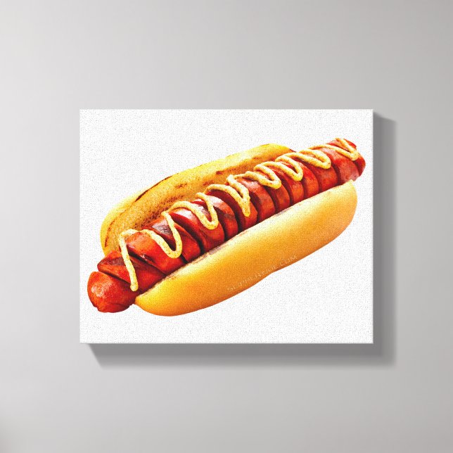 SlipperyJoe's Hotdog mustard sliced meat bun grill Canvas Print (Front)
