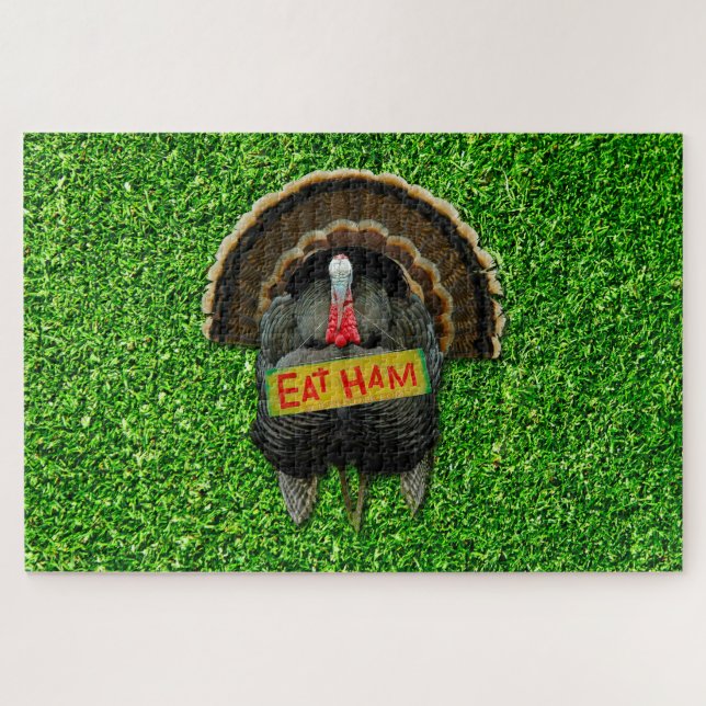 SlipperyJoe's humorous clever Thanksgiving theme t Jigsaw Puzzle (Horizontal)