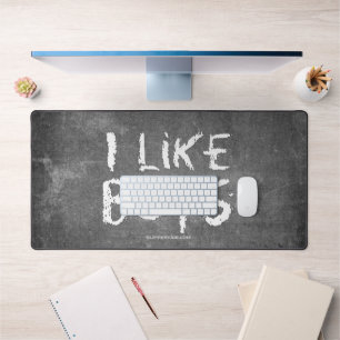 SlipperyJoe's I Like Boys dirty chalkboard dark te Desk Mat
