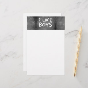 SlipperyJoe's I Like Boys dirty chalkboard dark te Stationery