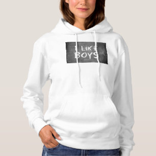 SlipperyJoe's I like boys dirty chalkboard writing Hoodie