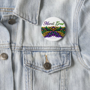 SlipperyJoe's iconic Mardi Gras–themed image elega 6 Cm Round Badge