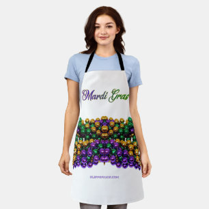 SlipperyJoe's iconic Mardi Gras–themed image elega Apron