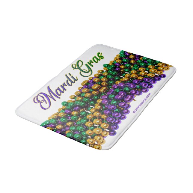 SlipperyJoe's iconic Mardi Gras–themed image elega Bath Mat (Angled)