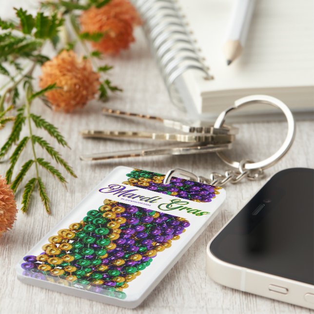 SlipperyJoe's iconic Mardi Gras–themed image elega Key Ring (Front Right)