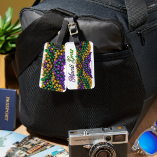 SlipperyJoe's iconic Mardi Gras–themed image elega Luggage Tag