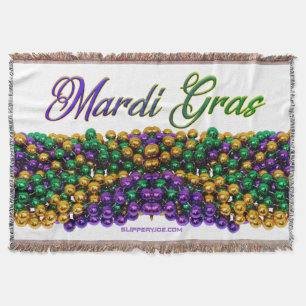SlipperyJoe's iconic Mardi Gras–themed image elega Throw Blanket