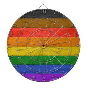 SlipperyJoe's Inclusive gay pride flag textured ru Dartboard