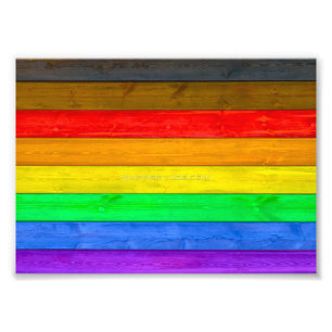 SlipperyJoe's Inclusive gay pride flag textured ru Photo Print