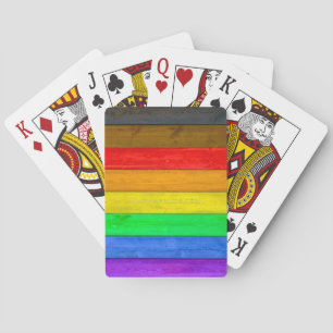SlipperyJoe's Inclusive gay pride flag textured ru Playing Cards