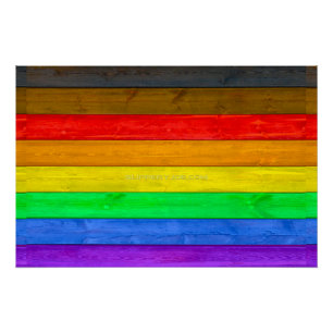 SlipperyJoe's Inclusive gay pride flag textured ru Poster