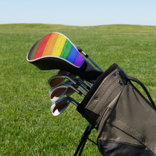 SlipperyJoe's inclusive gay pride flag wooden blac Golf Head Cover