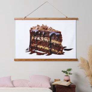 SlipperyJoe's indulgent multi-layer chocolate cake Hanging Tapestry