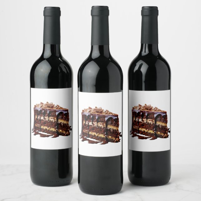 SlipperyJoe's indulgent multi-layer chocolate cake Wine Label (Bottles)