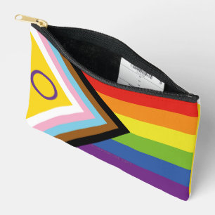 SlipperyJoe's Intersex pride flag yellow backgroun Accessory Pouch