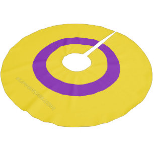 SlipperyJoe's Intersex pride flag yellow backgroun Brushed Polyester Tree Skirt