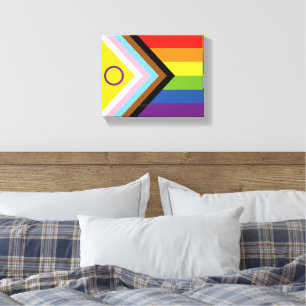 SlipperyJoe's Intersex pride flag yellow backgroun Canvas Print