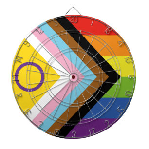 SlipperyJoe's Intersex pride flag yellow backgroun Dartboard