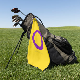 SlipperyJoe's Intersex pride flag yellow backgroun Golf Towel