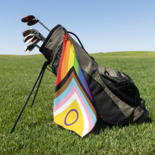 SlipperyJoe's Intersex pride flag yellow backgroun Golf Towel