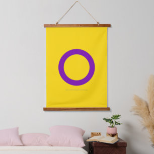 SlipperyJoe's Intersex pride flag yellow backgroun Hanging Tapestry