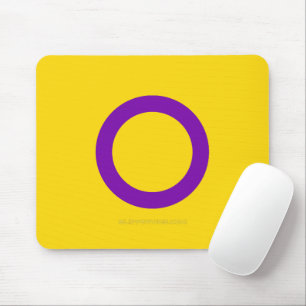 SlipperyJoe's Intersex pride flag yellow backgroun Mouse Mat
