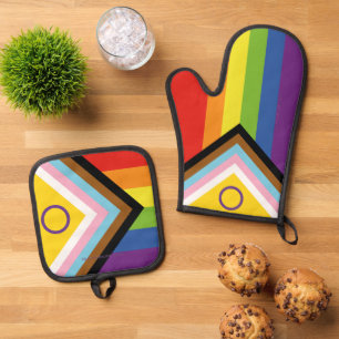 SlipperyJoe's Intersex pride flag yellow backgroun Oven Mitt & Pot Holder Set