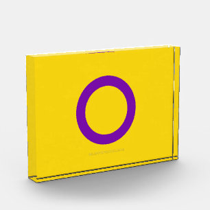 SlipperyJoe's Intersex pride flag yellow backgroun Photo Block