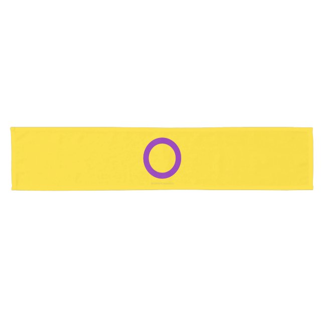 SlipperyJoe's Intersex pride flag yellow backgroun Short Table Runner (Horizontal)