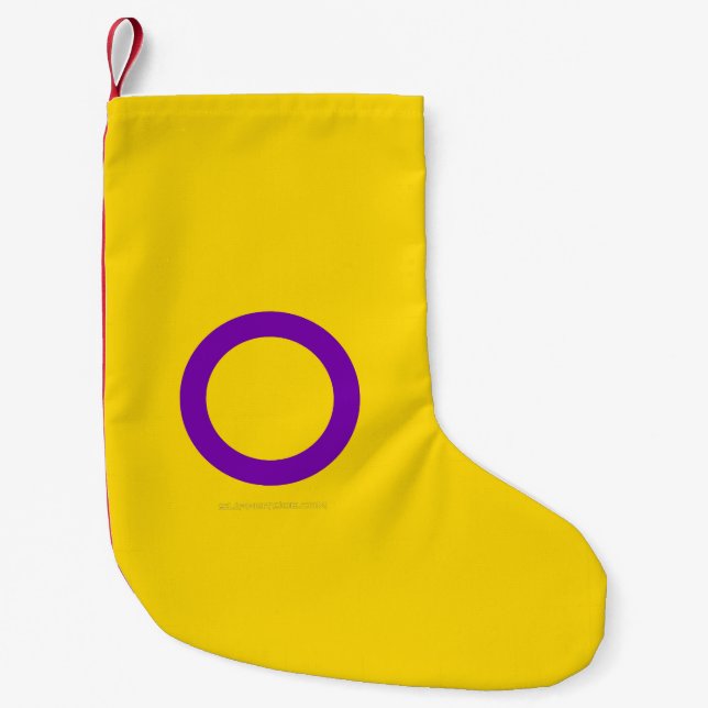 SlipperyJoe's Intersex pride flag yellow backgroun Small Christmas Stocking (Front)