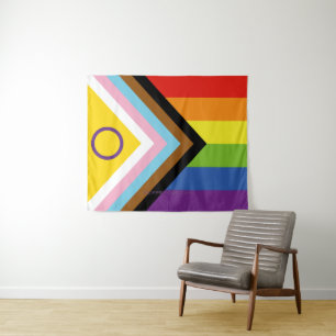 SlipperyJoe's Intersex pride flag yellow backgroun Tapestry