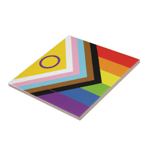 SlipperyJoe's Intersex pride flag yellow backgroun Tile