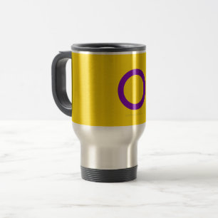 SlipperyJoe's Intersex pride flag yellow backgroun Travel Mug