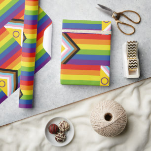 SlipperyJoe's Intersex pride flag yellow backgroun Wrapping Paper
