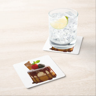 SlipperyJoe's irresistibly indulgent pastry-rich s Square Paper Coaster