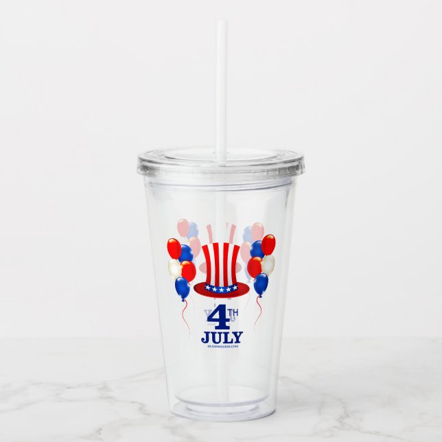 SlipperyJoe's july 4th Independence day classic Un Acrylic Tumbler (Front)