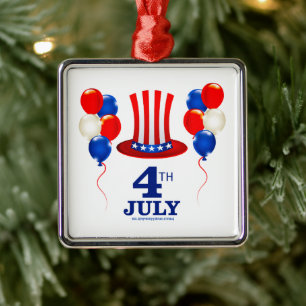 SlipperyJoe's july 4th Independence day classic Un Metal Tree Decoration