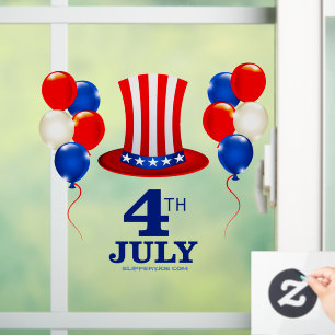 SlipperyJoe's july 4th Independence day classic Un Window Cling
