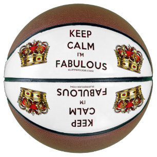 SlipperyJoe's keep calm fabulous golden crown red  Basketball