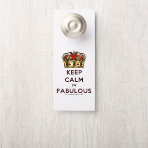 SlipperyJoe's keep calm fabulous golden crown red  Door Hanger