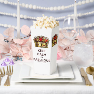 SlipperyJoe's keep calm fabulous golden crown red  Favour Box