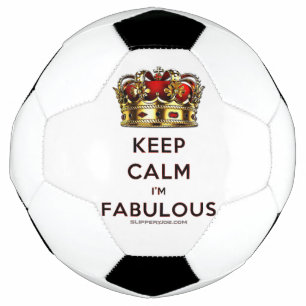 SlipperyJoe's keep calm fabulous golden crown red Football