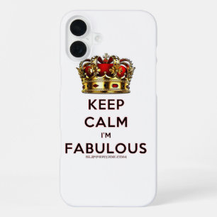 SlipperyJoe's keep calm fabulous golden crown red  iPhone 16 Plus Case