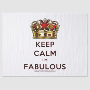 SlipperyJoe's keep calm fabulous golden crown red Tissue Paper