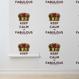 SlipperyJoe's keep calm fabulous golden crown red Wallpaper