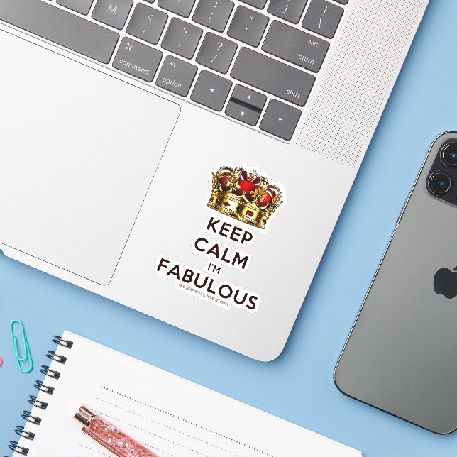 SlipperyJoe's keep calm fabulous spectacular crown (Laptop w/ iPhone)