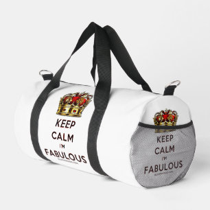 SlipperyJoe's keep calm fabulous spectacular crown Duffle Bag