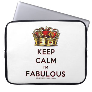 SlipperyJoe's keep calm fabulous spectacular crown Laptop Sleeve