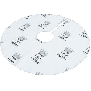 SlipperyJoe's keep calm queen polished silver crow Brushed Polyester Tree Skirt